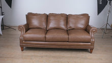 Load and play video in Gallery viewer, Soft Brown Leather Governor&#39;s Couch - Bradington Young
