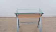 Load and play video in Gallery viewer, Z-Line Glass Top Computer Desk with Keyboard Tray and Metal Frame
