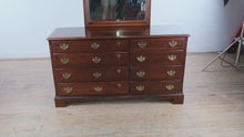 Load and play video in Gallery viewer, Pennsylvania House Solid Cherry Triple Dresser with Brass Hardware and Mirror

