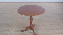 Load and play video in Gallery viewer, Vintage Scalloped Edge Tilt-Top Side Table
