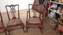Load and play video in Gallery viewer, Set of 8 Acanthus Carved Dining Chairs with Ball and Claw Feet

