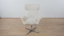 Load and play video in Gallery viewer, Mid Century Modern Boucle Swivel Lounge Chair with Aluminum Star Base
