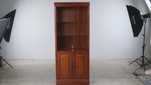 Load and play video in Gallery viewer, Lexington Solid Wood Library Bookcase Cabinet with Glass Shelves and Lighting
