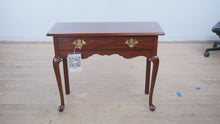 Load and play video in Gallery viewer, Henkel Harris Genuine Mahogany Console Table – Heirloom Quality (1993)
