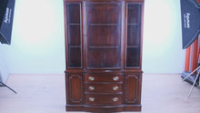 Load and play video in Gallery viewer, Mahogany China Cabinet Hutch Traditional Glass Display Cabinet
