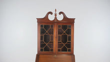 Load and play video in Gallery viewer, Vintage Maddox Mahogany Secretary Desk with Bookcase Top
