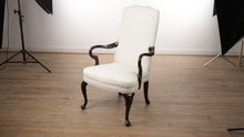 Load and play video in Gallery viewer, Ivory Queen Anne Arm Chair
