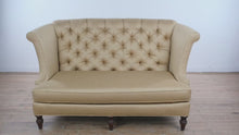 Load and play video in Gallery viewer, Sherrill Furniture High-Back Tufted Upholstered Sofa in Golden Herringbone
