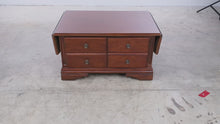 Load and play video in Gallery viewer, Traditional Cherry Finish Drop-Leaf Coffee Table with Storage Cabinet
