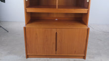 Load and play video in Gallery viewer, Danish Modern Teak Display Cabinet with Glass Doors and Lower Storage Made in Denmark
