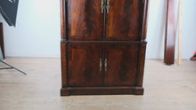 Load and play video in Gallery viewer, Henredon Natchez Collection Flame Mahogany Entertainment Armoire Cabinet

