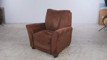 Load and play video in Gallery viewer, Brown Microfiber Recliner Chair with Flared Arms
