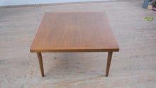 Load and play video in Gallery viewer, Mersman Mid Century Modern Walnut Square Coffee Table with Tapered Legs
