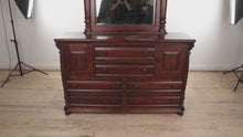 Load and play video in Gallery viewer, Dark Brown Dresser with Drawers and Cabinets
