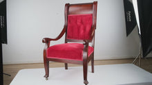 Load and play video in Gallery viewer, Red Velvet Victorian Her Arm Chair
