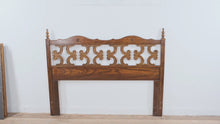 Load and play video in Gallery viewer, Queen Size Carved Wood Headboard with Scrollwork Panel
