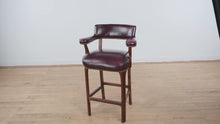 Load and play video in Gallery viewer, Merlot Bar Stool with Brass Nailhead Trim
