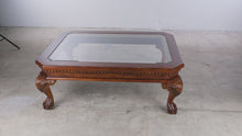 Load and play video in Gallery viewer, Klaussner Traditional Glass Top Coffee Table with Carved Claw Feet
