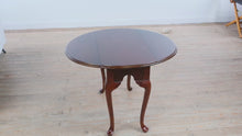 Load and play video in Gallery viewer, Dark Cherry Drop-Leaf Side Table with Queen Anne Legs
