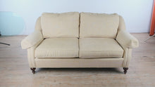 Load and play video in Gallery viewer, Sherrill Furniture Golden Wheat Upholstered Sofa Rolled Arm Couch

