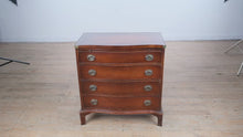 Load and play video in Gallery viewer, Bow Front Bachelor’s Chest with Leather Top &amp; Pull-Out Table
