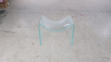 Load and play video in Gallery viewer, Laurel Fyfe 1980s Glass Wave Stool Sculptural Slumped Glass Postmodern
