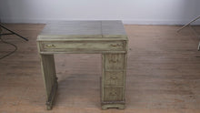 Load and play video in Gallery viewer, Vintage Sewing Machine Desk – 30&quot; W x 17&quot; D x 31&quot; H – Painted Finish
