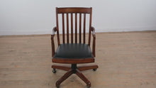 Load and play video in Gallery viewer, Hooker Traditional Swivel Desk Chair with Slat Back and Casters

