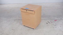 Load and play video in Gallery viewer, Light Wood Mobile Locking 3-Drawer Filing Cabinet
