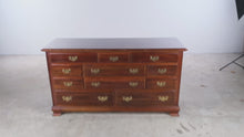 Load and play video in Gallery viewer, Traditional Solid Wood 11-Drawer Dresser with Brass Hardware
