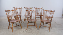 Load and play video in Gallery viewer, Set of 6 Vintage Taylor-Jamestown Solid Maple Windsor Dining Chairs
