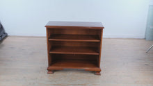 Load and play video in Gallery viewer, Traditional Cherry Wood Bookcase with Open Shelving and Bracket Feet
