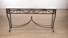 Load and play video in Gallery viewer, Custom Black Iron Console Table with Stone Top
