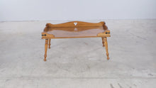 Load and play video in Gallery viewer, Vintage Traditional Maple Serving Tray Coffee Table with Turned Legs
