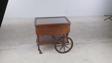 Load and play video in Gallery viewer, Traditional Mahogany Drop Leaf Tea Cart Bar Cart with Removable Serving Tray
