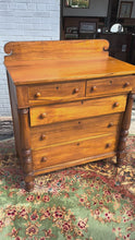 Load and play video in Gallery viewer, Empire Style Solid Wood Chest of Drawers with Turned Columns
