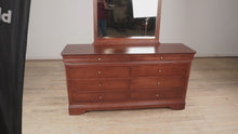 Load and play video in Gallery viewer, HPL 8-Drawer Cherry Dresser
