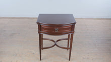 Load and play video in Gallery viewer, Bombay Furniture Mahogany Demilune Nightstand Side Table
