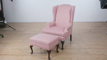 Load and play video in Gallery viewer, Blush Rose Wingback Chair &amp; Ottoman by Taylorsville Furniture
