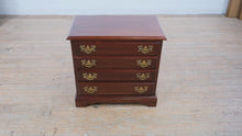 Load and play video in Gallery viewer, Solid Cherry Nightstand or Side Table with Four Drawers and Brass Hardware
