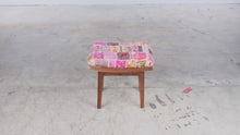 Load and play video in Gallery viewer, Bohemian Patchwork Upholstered Wood Vanity Stool
