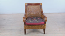 Load and play video in Gallery viewer, Pier 1 Imports Handwoven Rattan Armchair with Wood Frame
