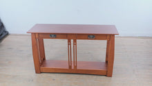 Load and play video in Gallery viewer, Canal Dover Mission Style Solid Cherry Console Table with Drawers
