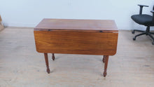 Load and play video in Gallery viewer, Antique American Farmhouse Drop Leaf Dining Table in Solid Walnut
