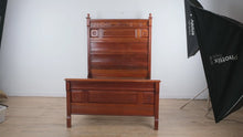 Load and play video in Gallery viewer, Antique Eastlake Full-Size Bed – Solid Wood with Carved Detail
