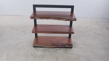 Load and play video in Gallery viewer, Jofran Nature's Edge Solid Acacia Live Edge 3-Shelf Bookcase with Iron Frame
