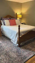 Load and play video in Gallery viewer, Samuel Lawrence Furniture Solid Oak Queen Bed with Turned Posts
