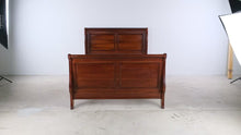 Load and play video in Gallery viewer, Bassett Furniture Queen Sleigh Bed Cherry Finish Panel Bed Frame - Online Only
