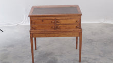Load and play video in Gallery viewer, Rare Slant Top Oak Spool Desk
