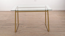 Load and play video in Gallery viewer, Gold Rosemont Table with Glass Top
